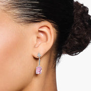 Heritage Pink Silver Drop Earrings | The Jewellery Boutique