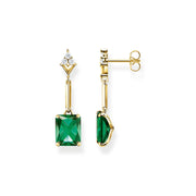 Heritage Green Stone Gold Drop Earrings | The Jewellery Boutique