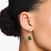 Heritage Green Stone Gold Drop Earrings | The Jewellery Boutique