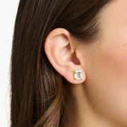 Ear Studs White Stone Gold | The Jewellery Boutique