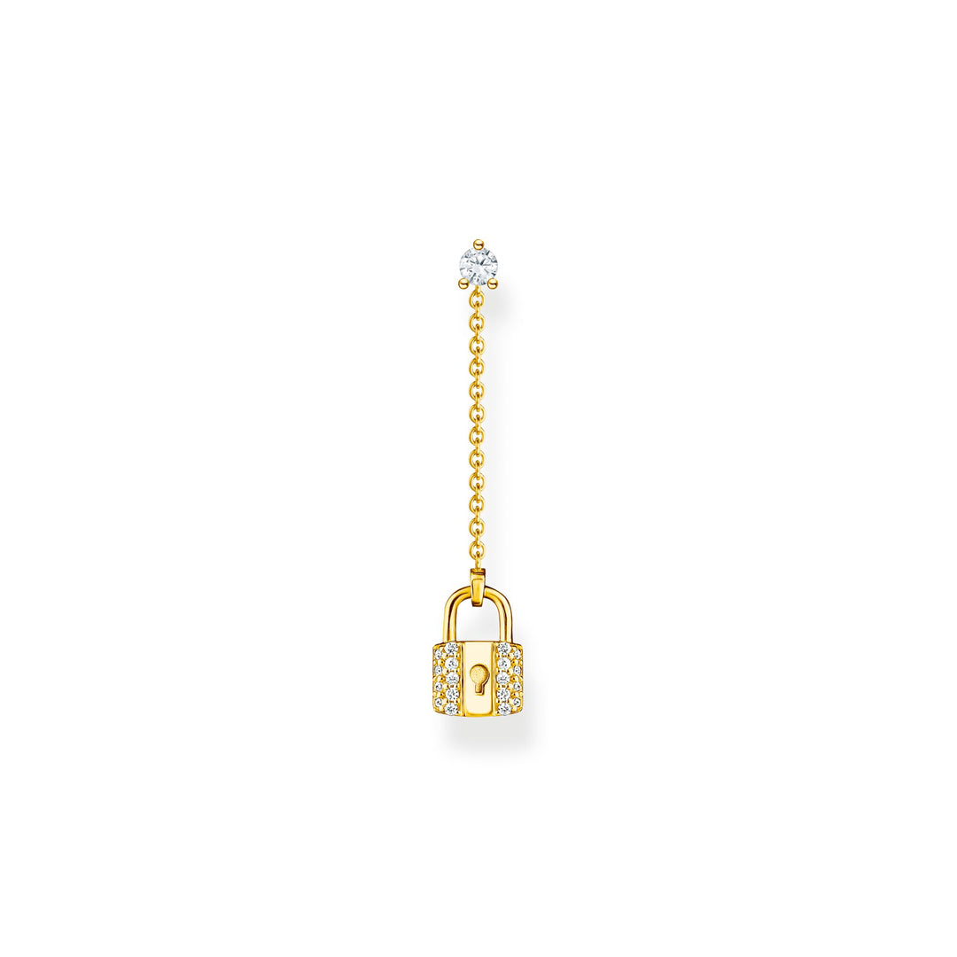 Thomas Sabo Single earring lock with white stones gold