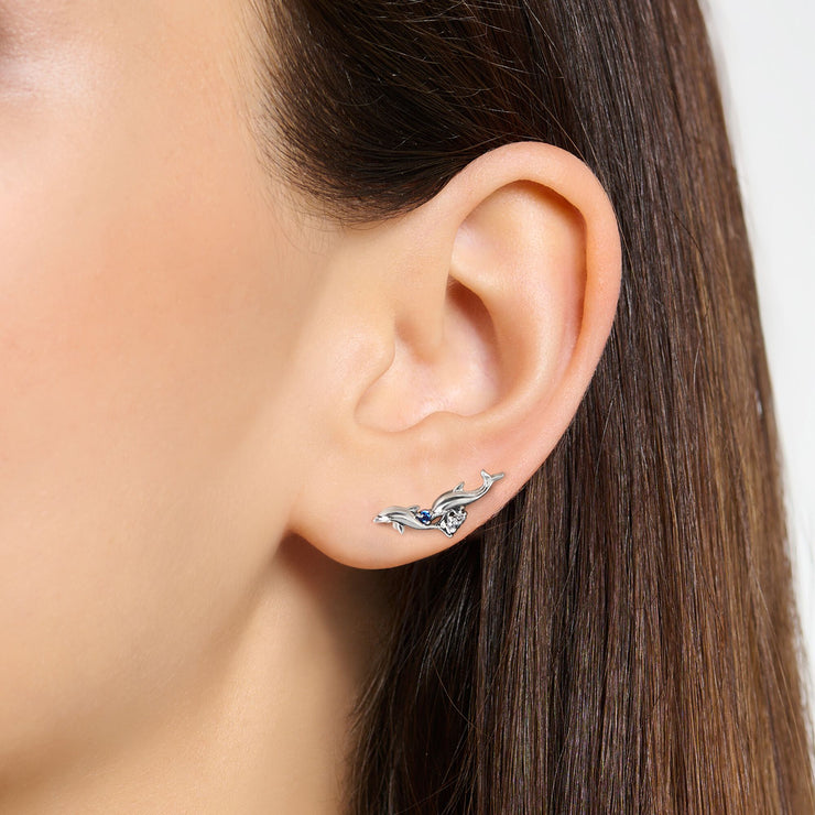 Thomas Sabo Ear climber dolphins with blue stones