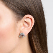 Ear studs with winter sun rays silver | The Jewellery Boutique