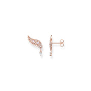 Ear studs phoenix wing with pink stones rose gold | The Jewellery Boutique