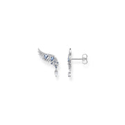 Ear studs phoenix wing with blue stones silver | The Jewellery Boutique