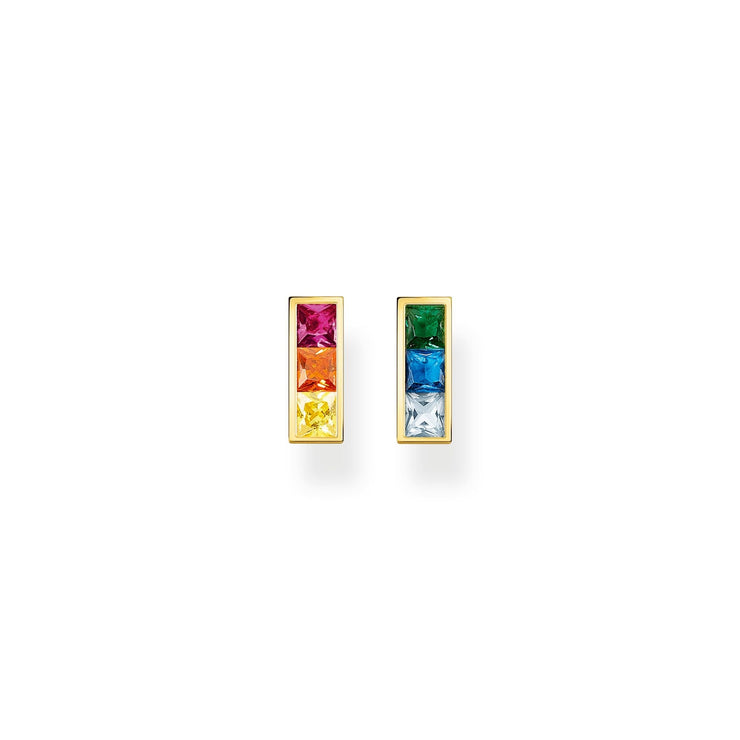 Ear Studs Colourful Stones Gold | The Jewellery Boutique