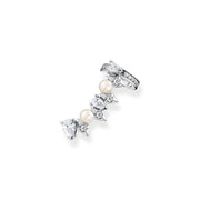 Single ear stud pearls and ice crystals silver | The Jewellery Boutique