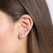 Single ear stud pearls and ice crystals silver | The Jewellery Boutique