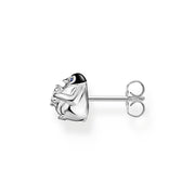 Single ear stud penguin with white stone silver | The Jewellery Boutique