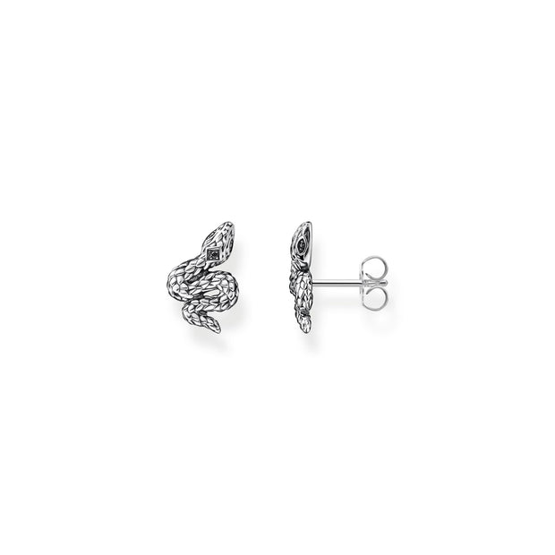 Ear Studs Blackened Snake | The Jewellery Boutique