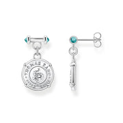 Silver And Turquoise Snake Coin Earrings | The Jewellery Boutique