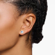 Blue Flower Stone Stud Earrings | The Jewellery Boutique