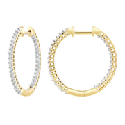 Inside Out Hoops with 0.25ct Diamonds in 9K Yellow Gold
