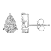 Stud Earrings with 0.5ct Diamonds in 9K White Gold