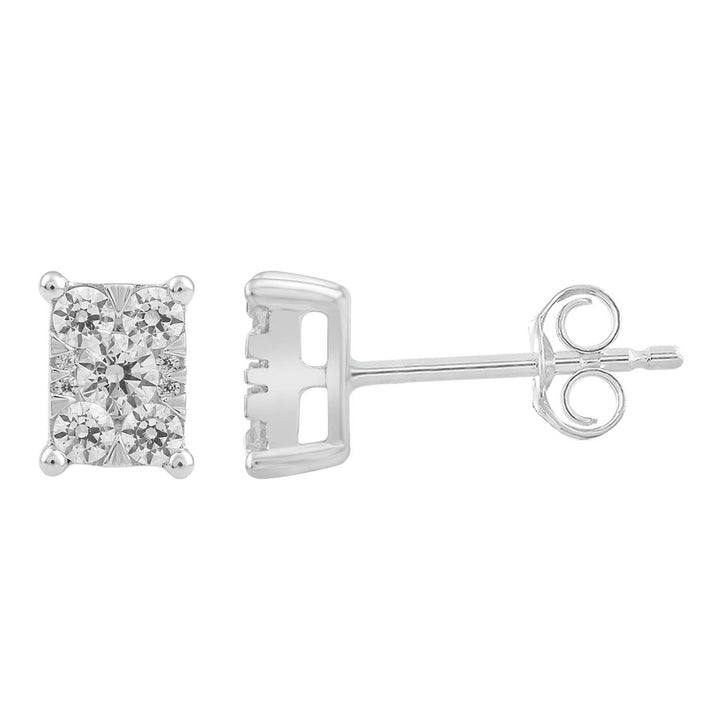 Stud Earrings with 0.5ct Diamonds in 9K White Gold