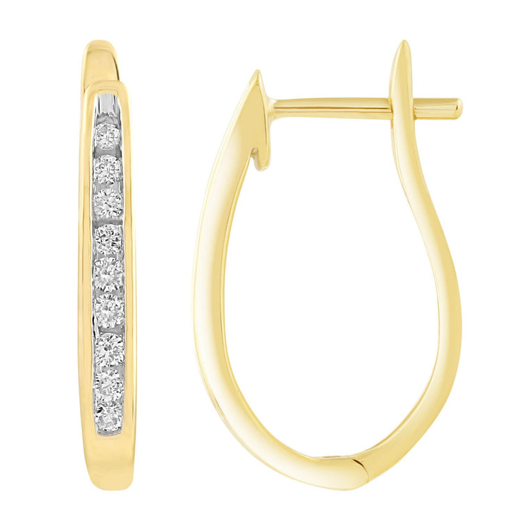 Huggie Earrings with 0.17ct Diamonds in 9K Yellow Gold