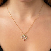 Heart Pendant with 0.15ct Diamond in 9K Yellow Gold