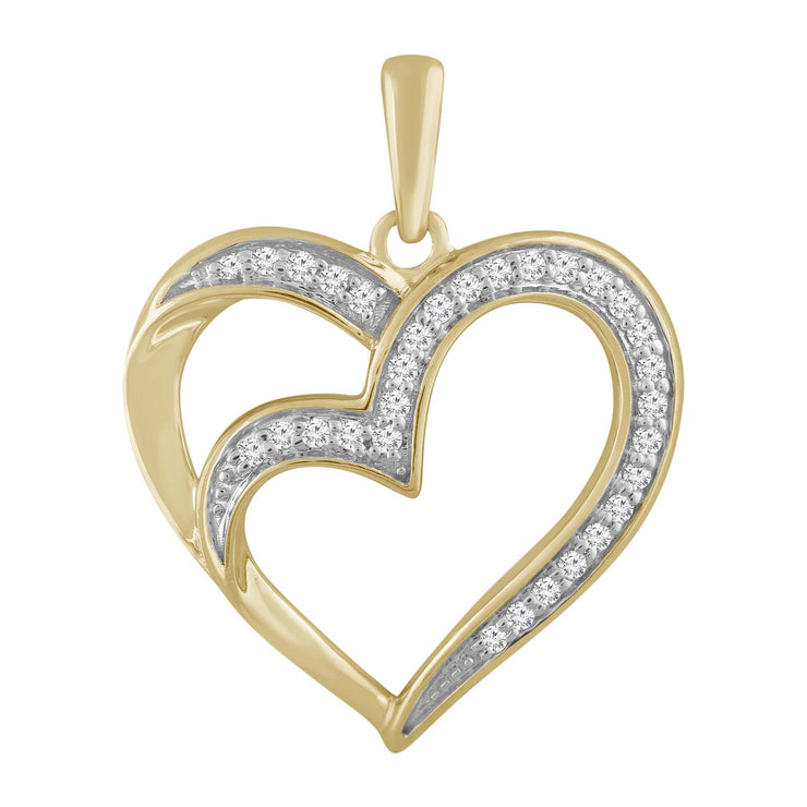 Heart Pendant with 0.08ct Diamond in 9K Yellow Gold