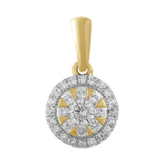 Round Pendant with 0.2ct Diamond in 9K Yellow Gold