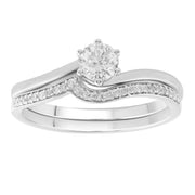 Engagment & Wedding Ring Set with 0.6ct Diamonds in 9K White Gold
