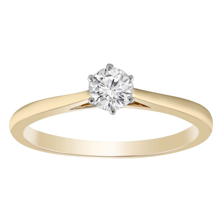 Solitaire Ring with 0.25ct Diamond in 9K Yellow Gold