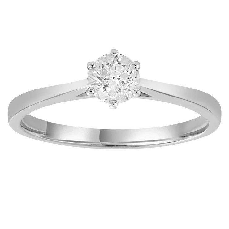 Solitaire Ring with 0.5ct Diamonds in 9K White Gold