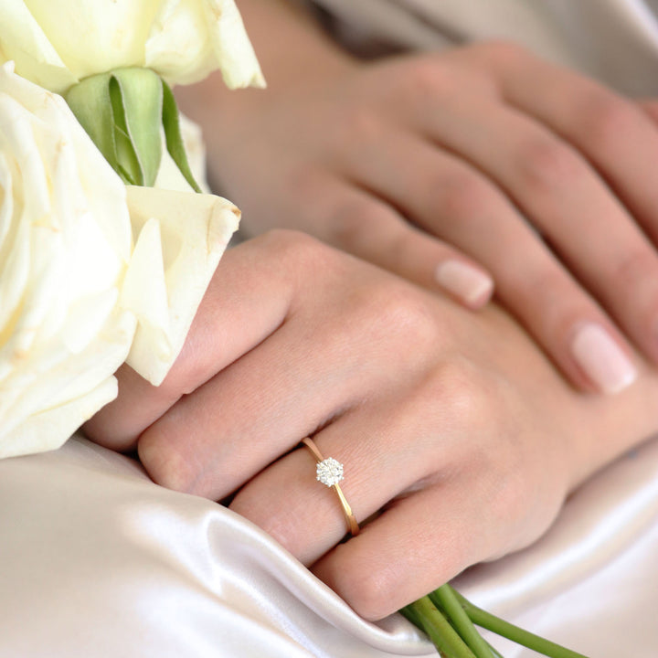 Solitaire Ring in 0.50ct Diamond with 9K Yellow Gold - image 2