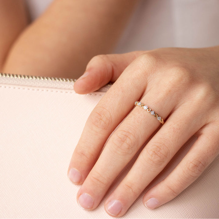 Ring with 0.05ct Diamonds in 9K Yellow Gold