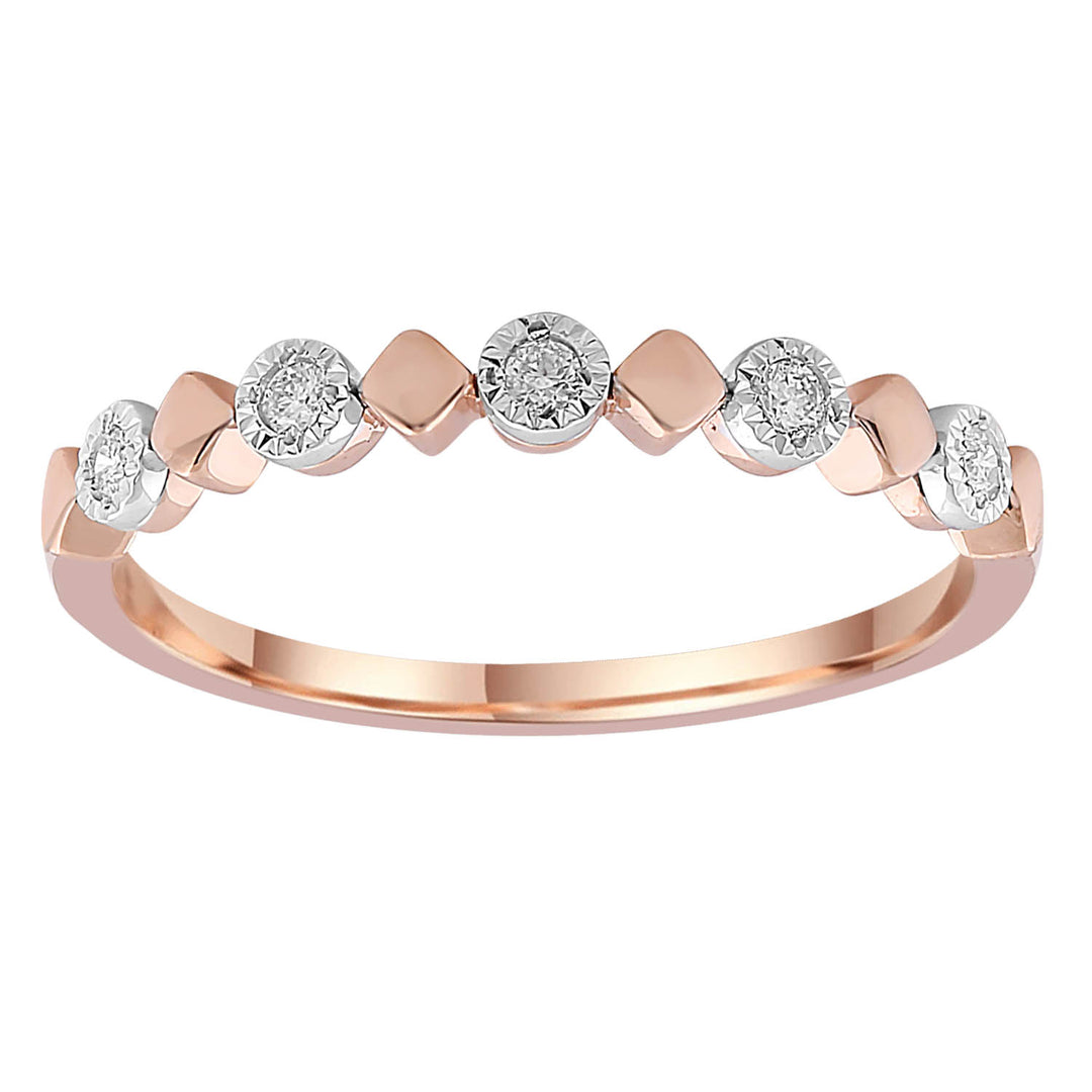 Ring with 0.07ct Diamonds in 9K Rose Gold