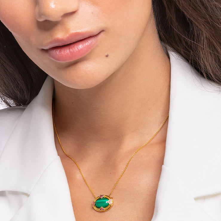 Thomas Sabo Necklace Green Stone 