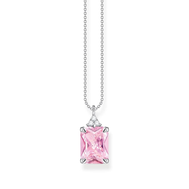 Heritage Pink Stone Silver Necklace | The Jewellery Boutique