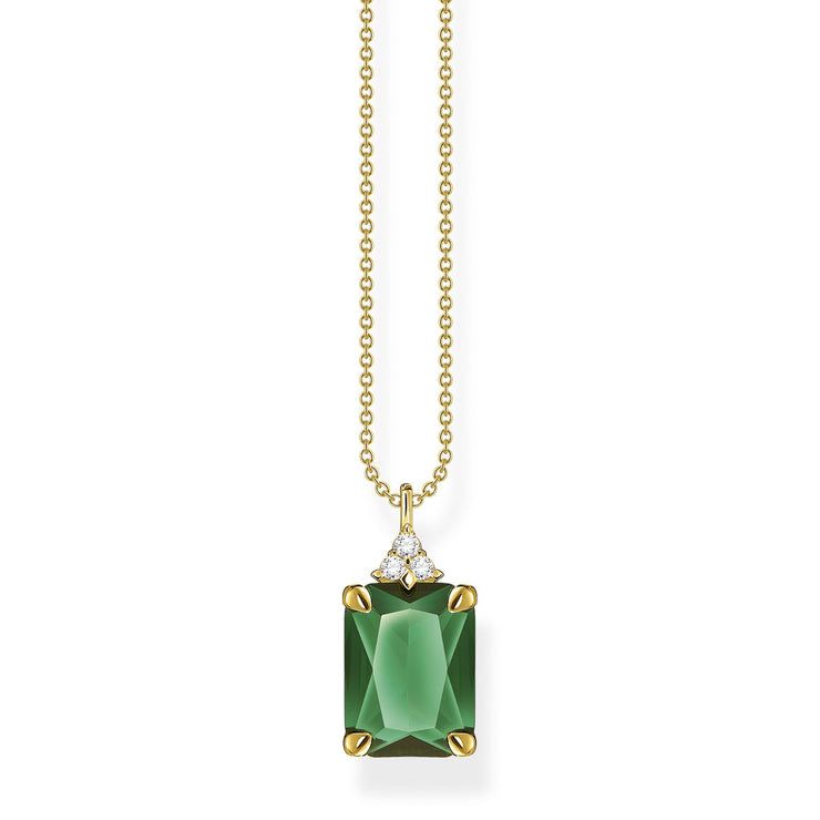 Thomas Sabo Necklace Green Stone Gold 