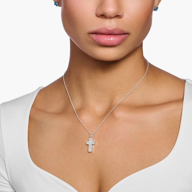 Heritage Cross White Stones Necklace | The Jewellery Boutique
