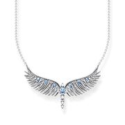 Necklace phoenix wing with blue stones silver | The Jewellery Boutique