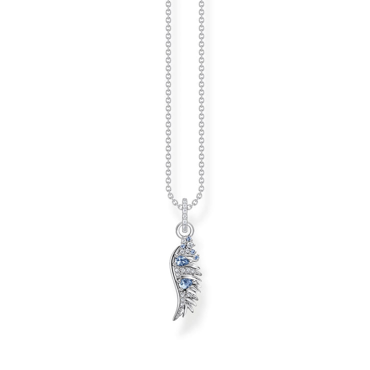 Necklace phoenix wing with blue stones silver | The Jewellery Boutique