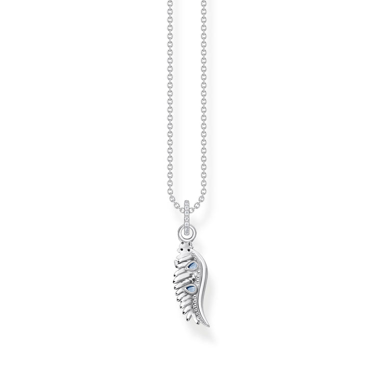 Necklace phoenix wing with blue stones silver | The Jewellery Boutique