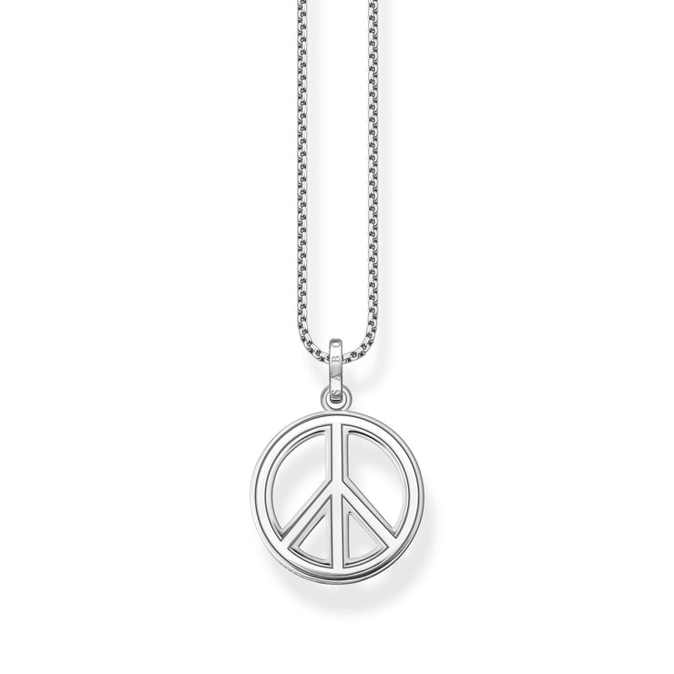 THOMAS SABO Necklace with Pendant Peace-Sign Silver Blackened