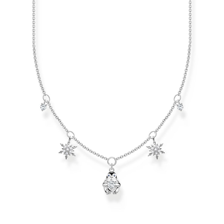 Necklace penguin and snowflakes silver | The Jewellery Boutique