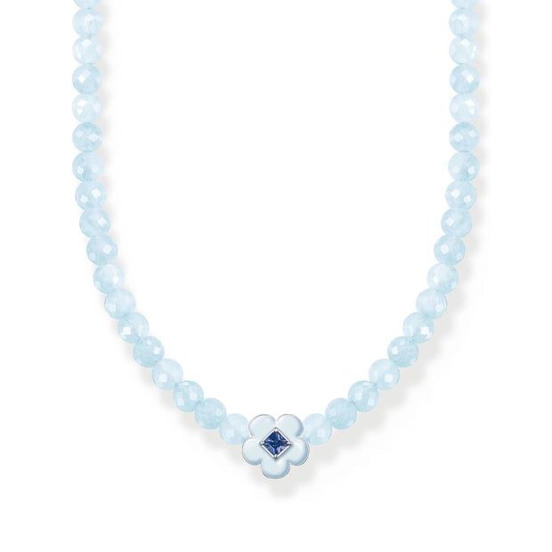 Jade Bead Flower Blue Choker  | The Jewellery Boutique