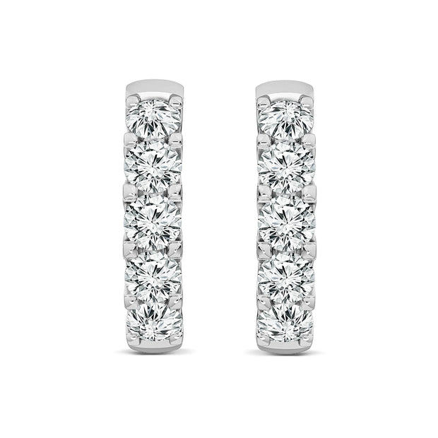 1.00ct Lab Grown Diamond Hoop Earrings in 18K White Gold