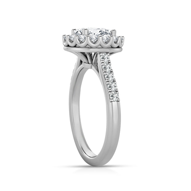 2.00ct Lab Grown Halo Diamond Ring in 18K White Gold