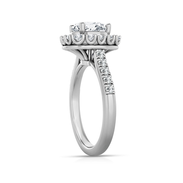 2.75ct Lab Grown Halo Diamond Ring in 18K White Gold