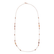 Bronzallure Peach Moonstone And Ming Pearls Necklace