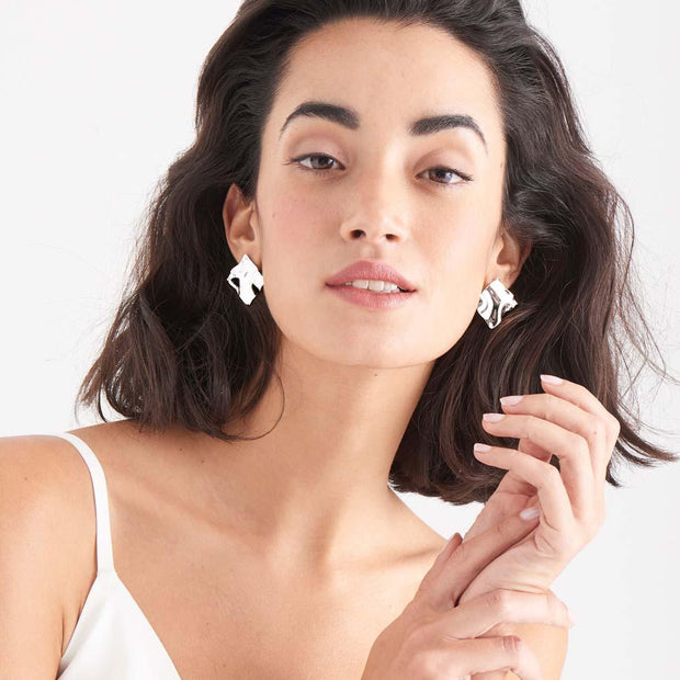 Crush Square Stud Earrings - Ania Haie Jewellery