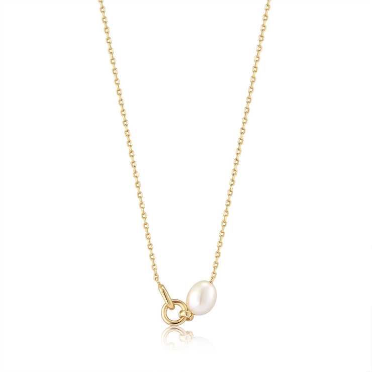 Ania Haie Gold Pearl Link Chain Necklace | The Jewellery Boutique