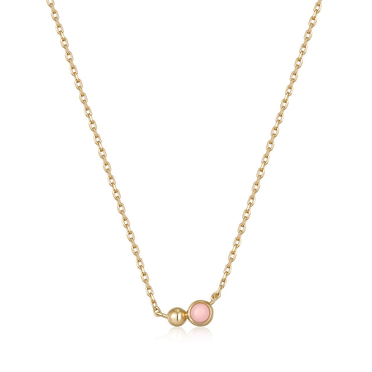 Gold Rose Quartz Pendant Necklace | The Jewellery Boutique