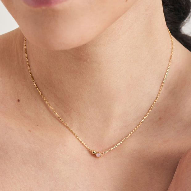 Gold Rose Quartz Pendant Necklace | The Jewellery Boutique