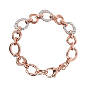 Bronzallure Oval Pavé Chain Bracelet