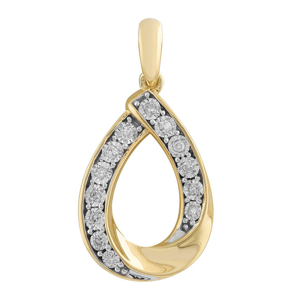 Pendant with 0.06ct Diamonds in 9K Yellow Gold