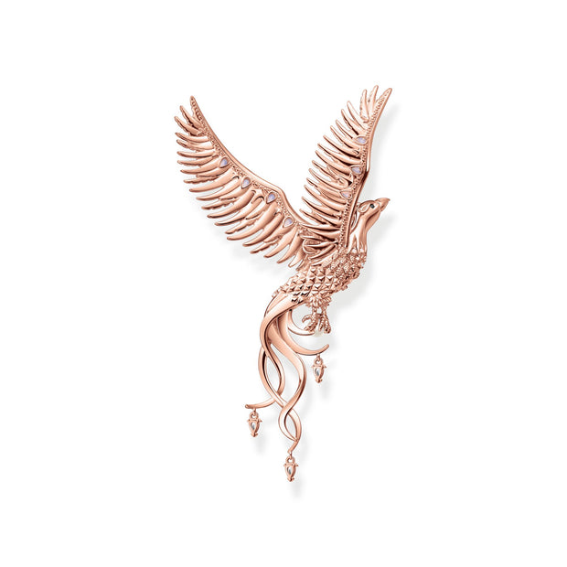 Pendant phoenix with pink stones rose gold | The Jewellery Boutique